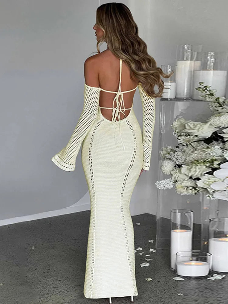 Out Backless Knitted Dress