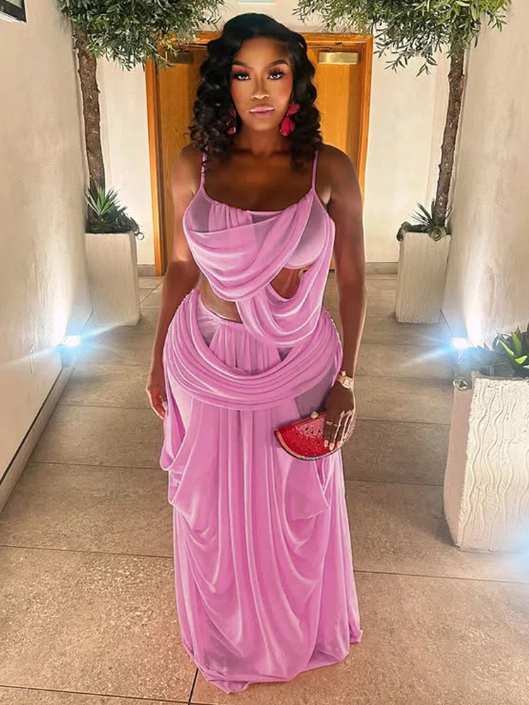 Ruched Elegant 2 Pieces Backless Camisole