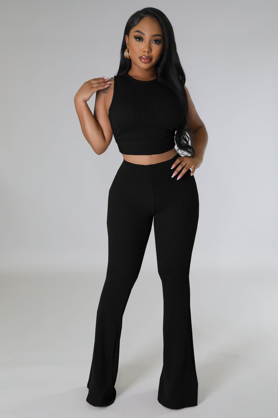 Open Side Pants Suit