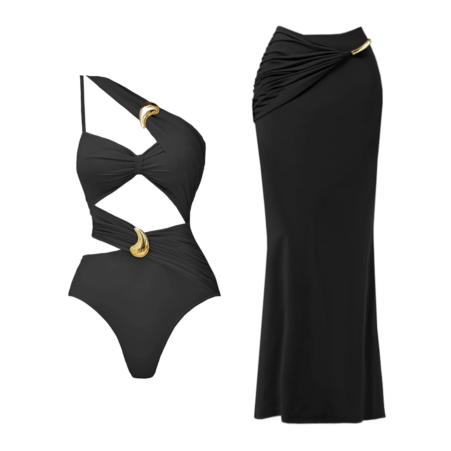 3Pcs Push Up Bikini 2026 New Swimsuit Women Sexy Swimwear Female Bandeau Biquini Solid Black Bathingsuit Swimming Suit Beachwear