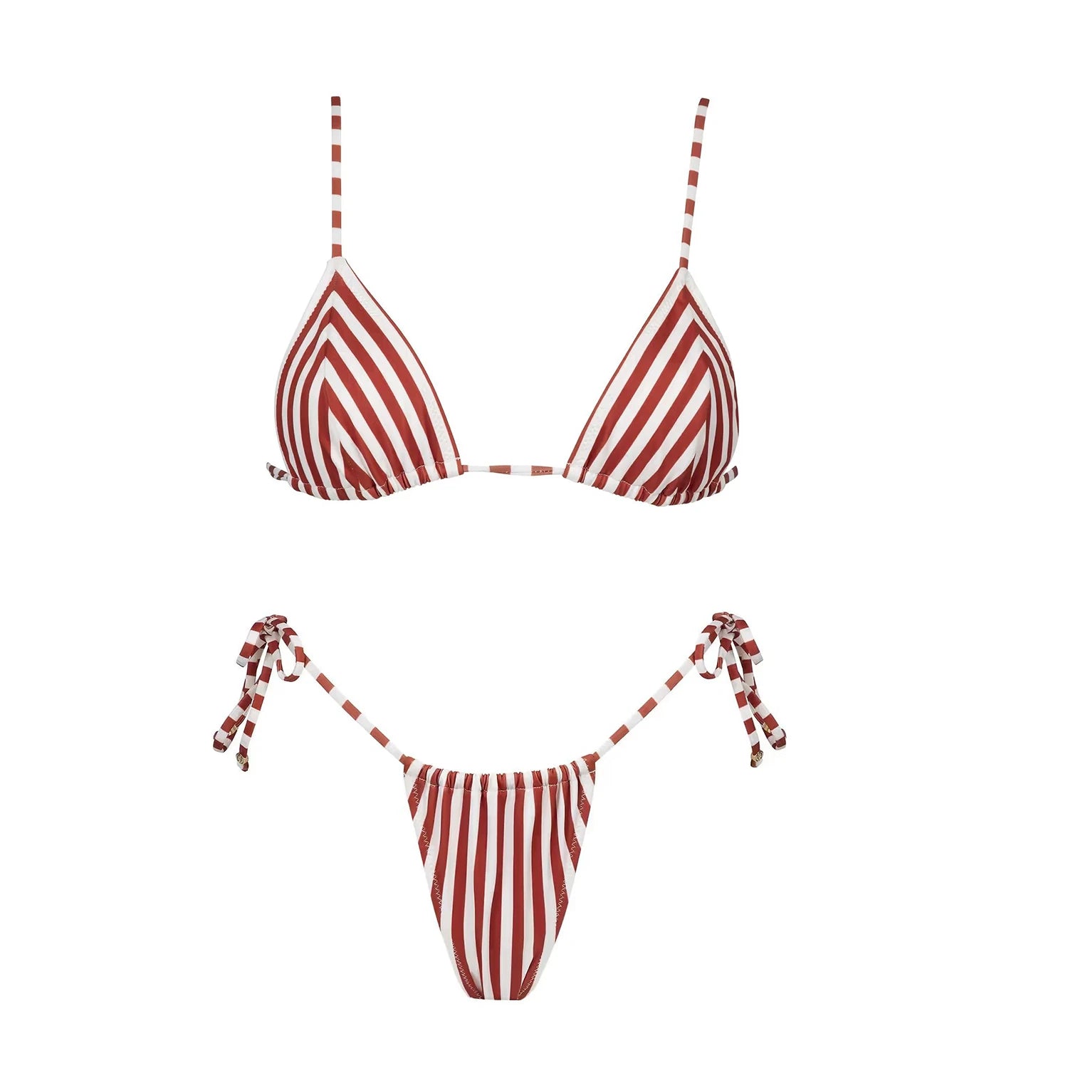 Striped 3Pcs Bandeau Biquini 2026 Women Sexy Swimsuit Push Up Swimwear Female Swimming Suits Low Waisted Bathingsuit Beachwear