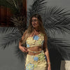 Colorful Flower Knitted Skirt Sets