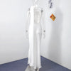Elegant Satin Ribbons Halter Party Dress