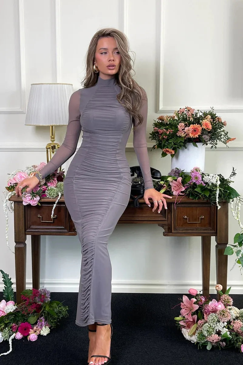 Turtleneck Sexy Bodycon Long Dress