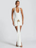 Flower Draped Ruched Sexy Mini Dress