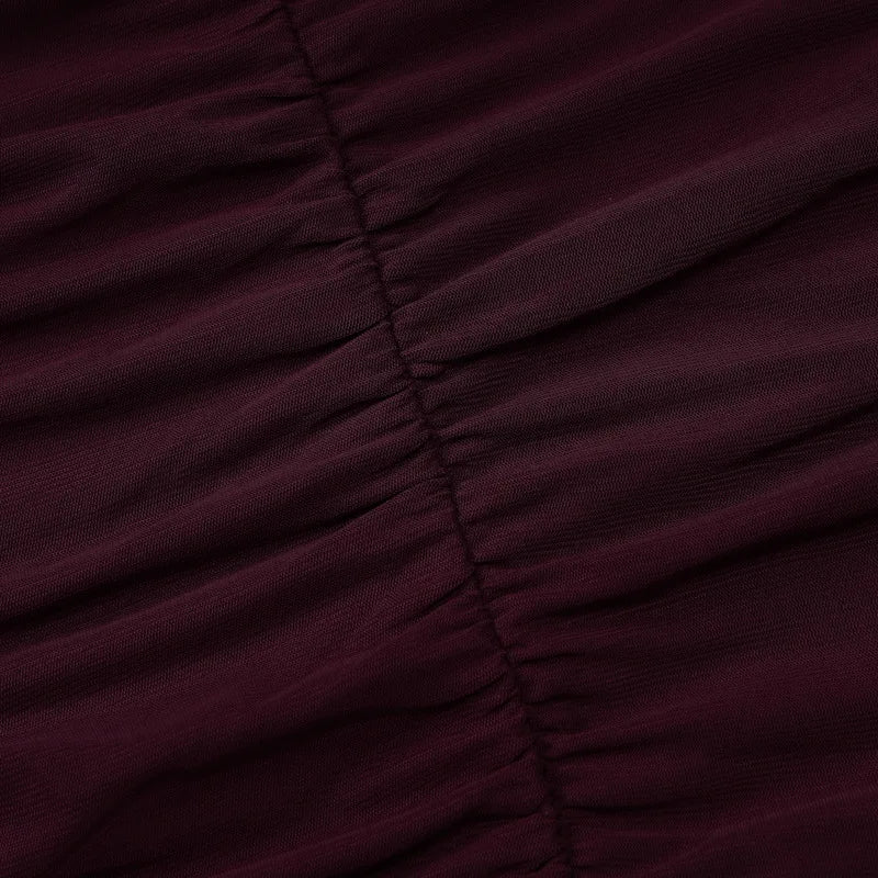 O Neck Sheer Long Sleeve Bodycon Dress