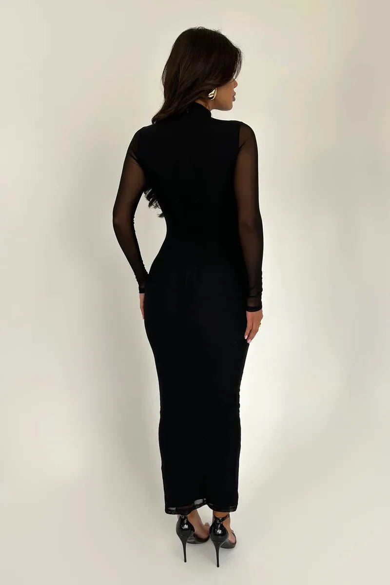 Turtleneck Sexy Bodycon Long Dress