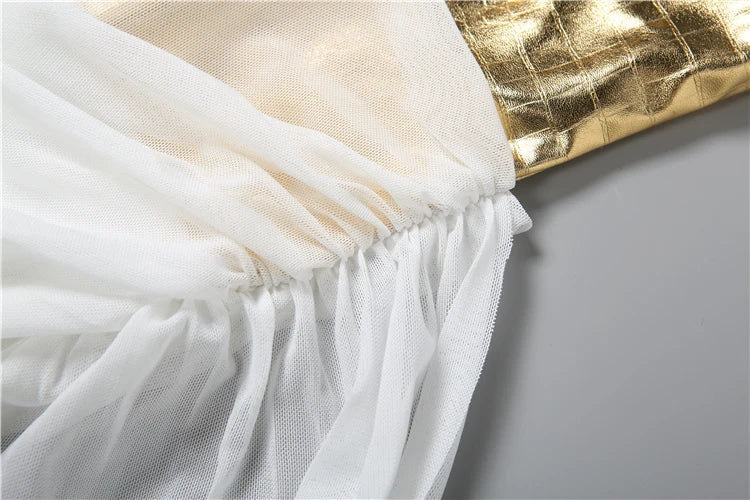 SIsterlinda Patchwork Corset Irregular Dress Women Zip Tassel Mesh Ribbon One-Shoulder Birthday Stretch Clubwear Mini Bodycon