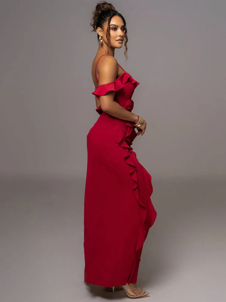 Ruffle Sexy Maxi Dress