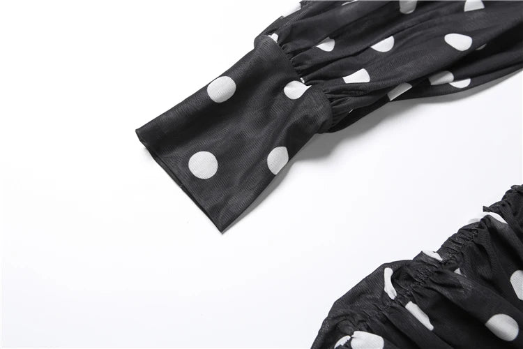 Polka Dot Turtleneck Mini Dress