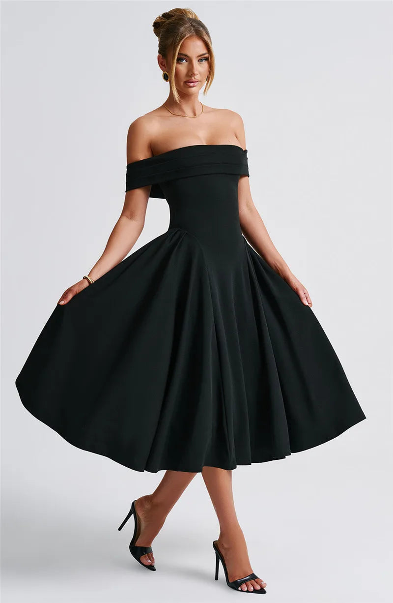 Off-shoulder Backless Midi dress
