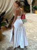 V-Neck Backless Pleated set