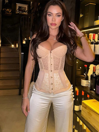 Sexy Solid Corset Elegant Sleeveless