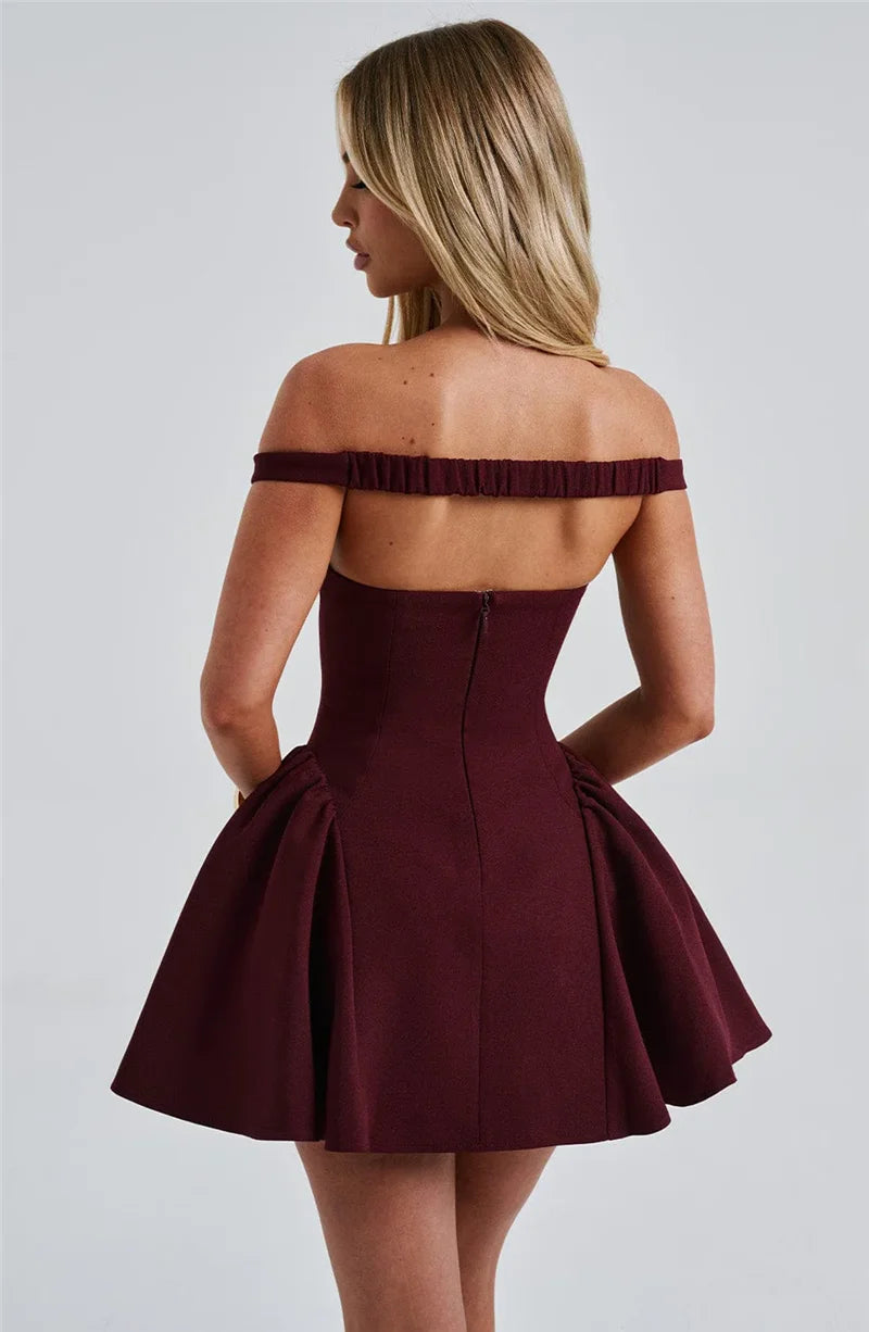 Off-shoulder Backless Sexy Mini Dress