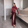 Lace Patchwork Velvet Maxi Dress