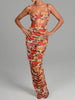 Strapless Ruched Print Set