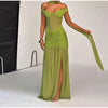 Off-shoulder Backless Maxi Dress