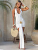 Flower Draped Ruched Sexy Mini Dress