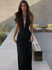 Halter v-Neck Backless Side Slit Dresss