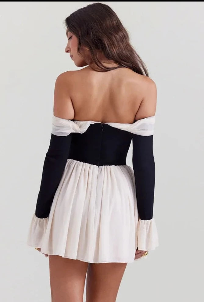 Slash Neck Strapless dress