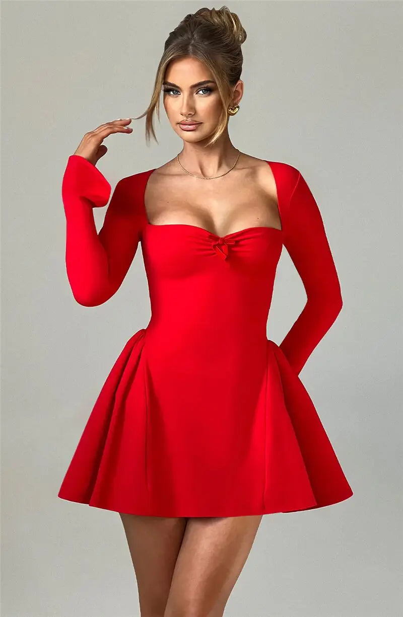 Long Sleeve A-line Sexy Mini Dress