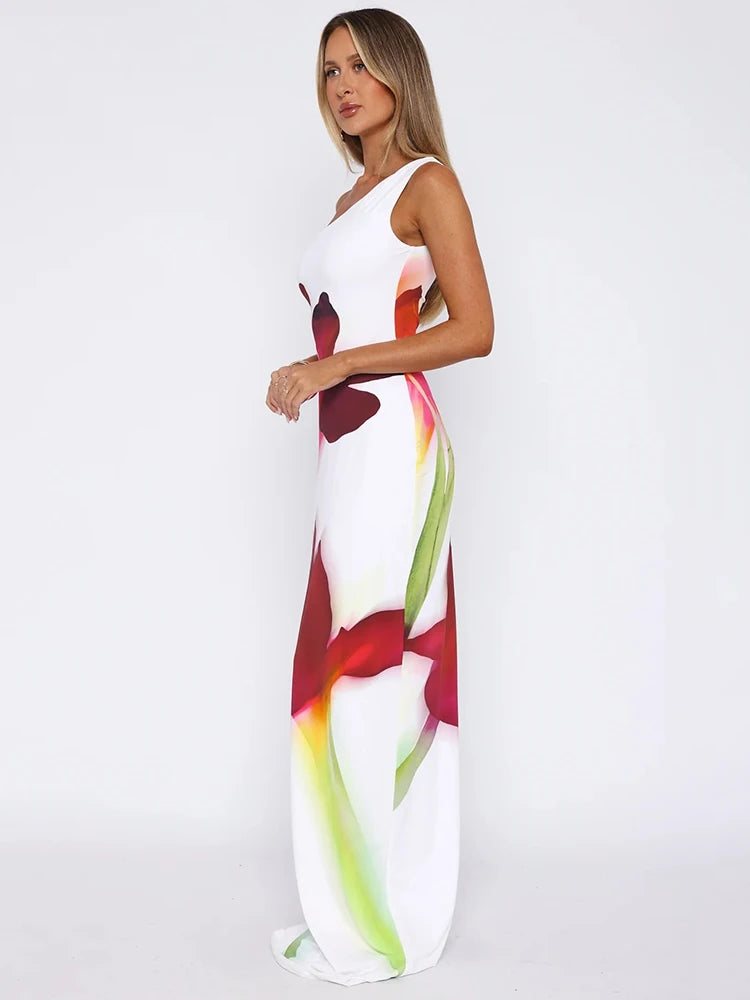 Strapless Diagonal Collar Backless Dress