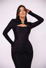 Hollow Out Long Sleeve Sexy Maxi Dress