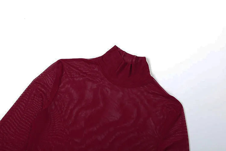 Turtleneck Full Sleeve set High Splits Skirts