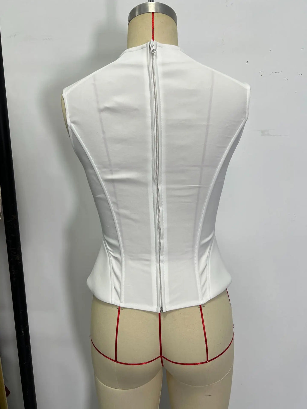 Sexy High Neck Tied Hollow Out Corset Tank Top Women's White Tied Waist Bandage Cross Slimming Fishbone Shaping Club Camisole