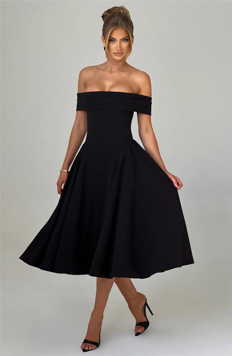 Off-shoulder Backless Midi dress
