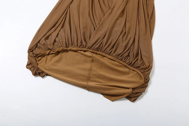 Ruched Halter Sleeveless Irregular dress