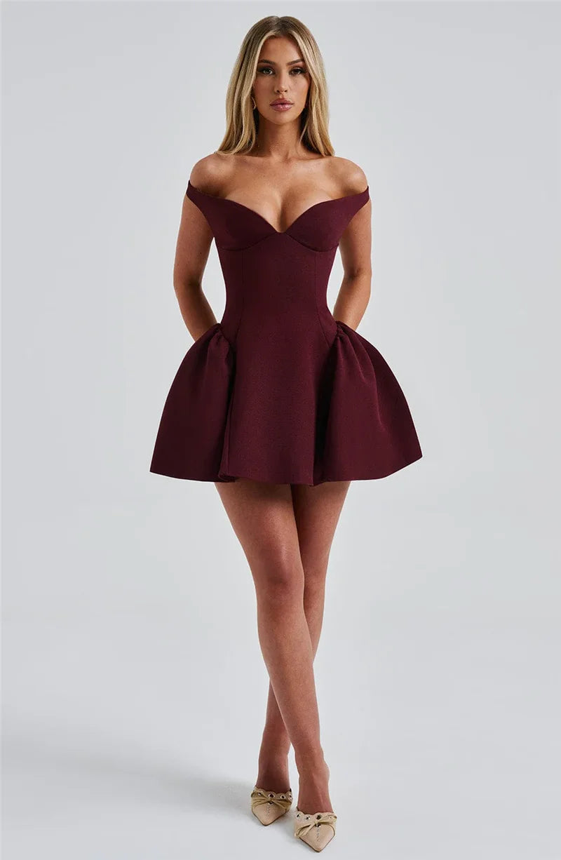 Off-shoulder Backless Sexy Mini Dress