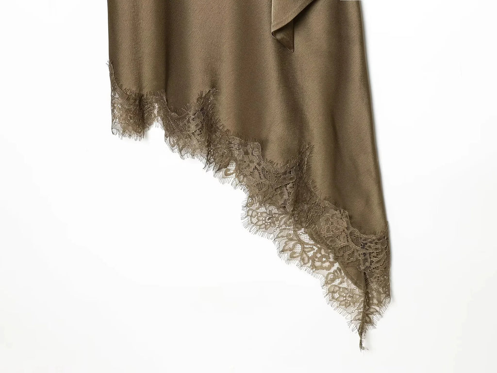 Mini Dress Asymmetrical Scarf Collar