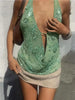 Glitter Deep V Neck Sexy Tank Tops