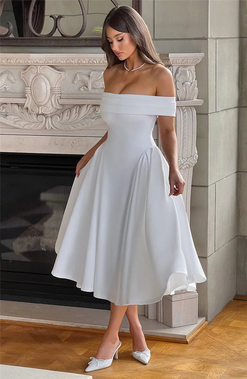 Off-shoulder Backless Midi dress