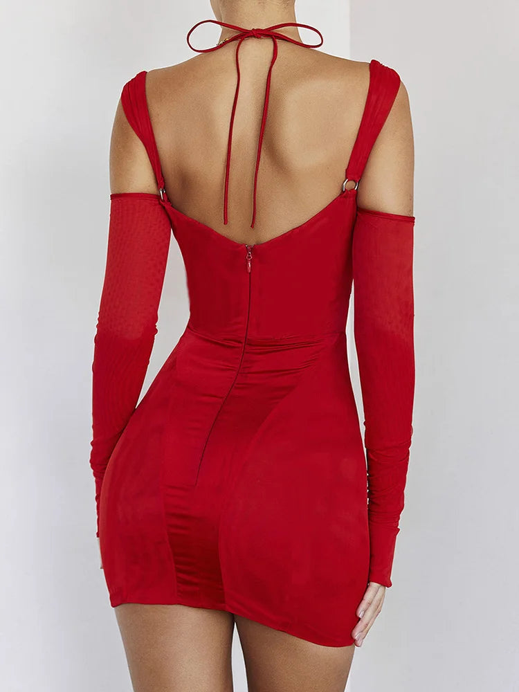 Hollow Out Backless Mini Dress