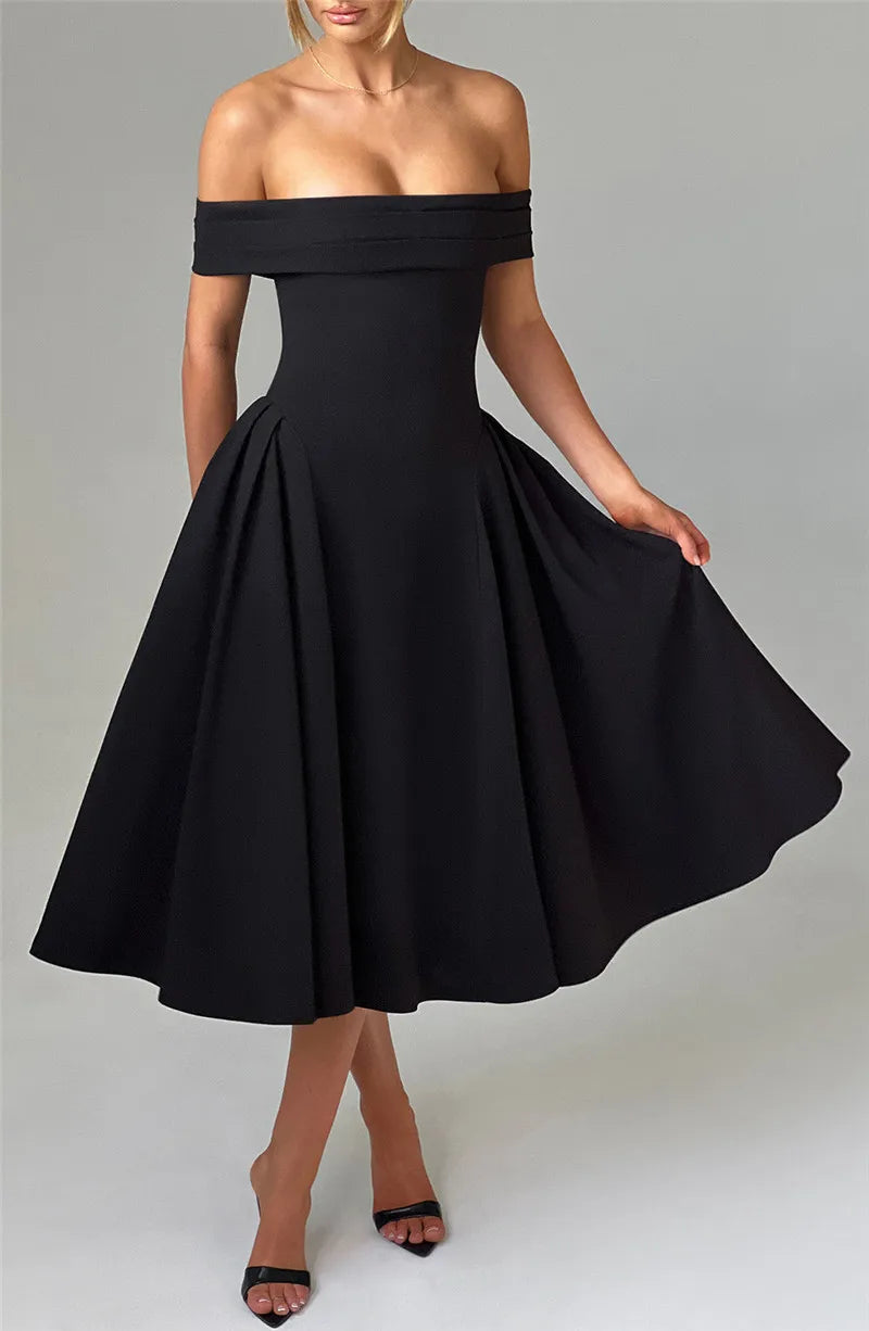 Off-shoulder Backless Midi dress