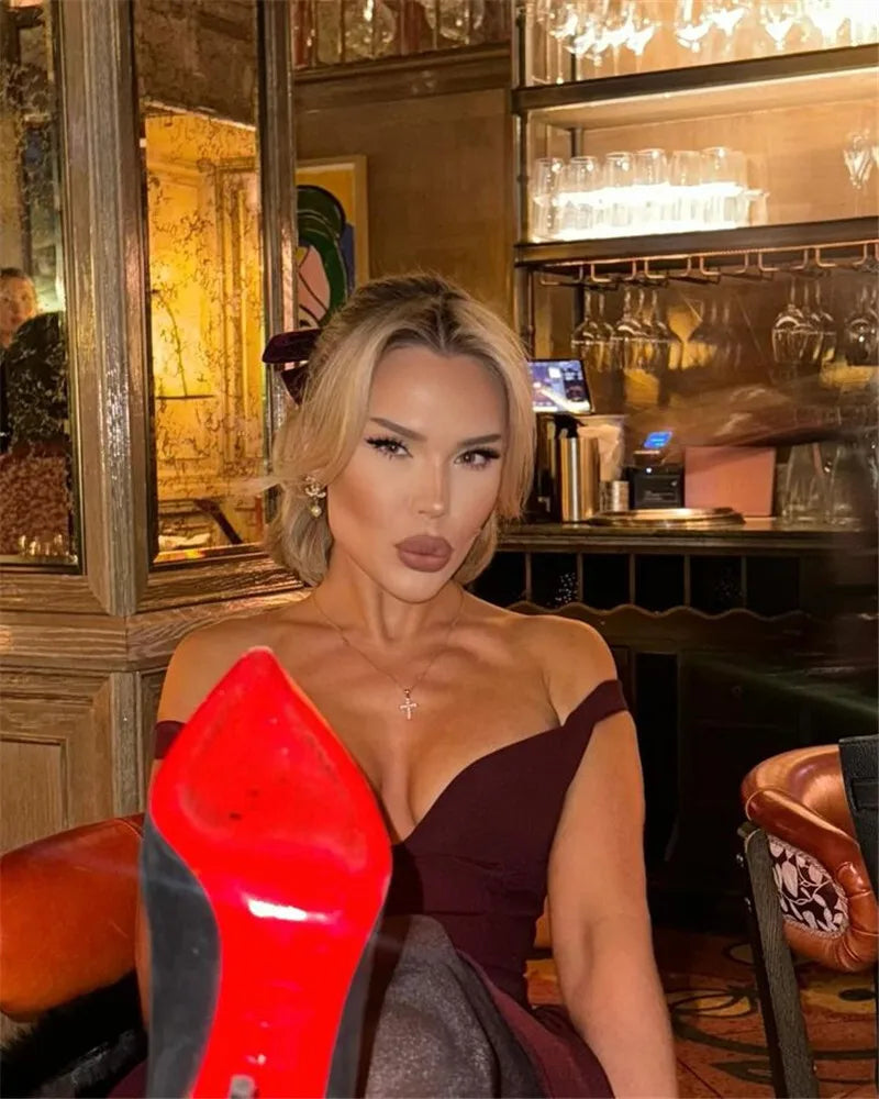 Off-shoulder Backless Sexy Mini Dress