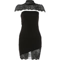 Sisterlinda Fashion Sexy Lace Shawl+Dress Women Trend Elegant Short Sleeve Jacquard Patchwork Stretch Evening party Club Bodycon