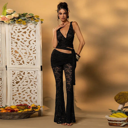 Lace Hollow Out Sexy Pants Sets