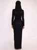 Elegant Hollow Out Long Sleeve Sexy Maxi Dress