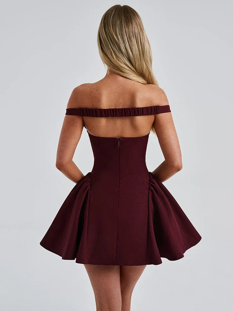 Off-shoulder Backless Sexy Mini Dress