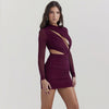 O Neck Sheer Long Sleeve Bodycon Dress