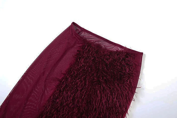 Turtleneck Full Sleeve set High Splits Skirts