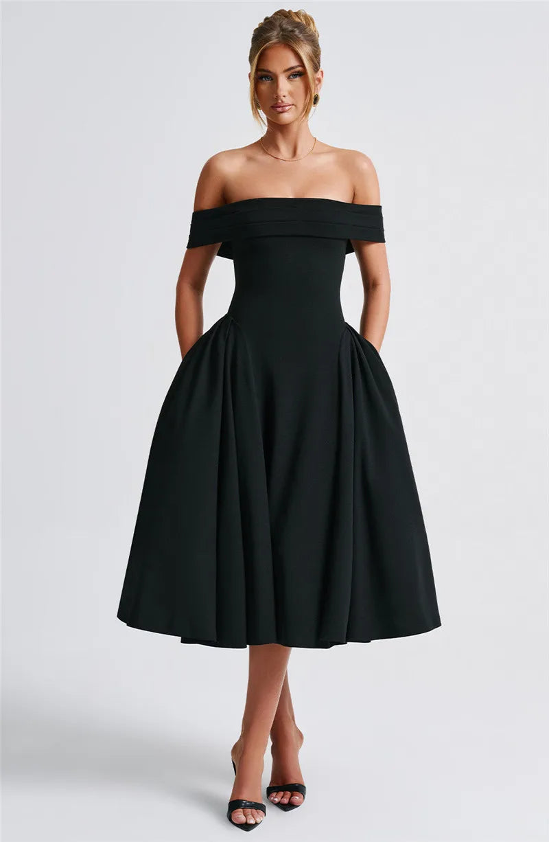 Off-shoulder Backless Midi dress