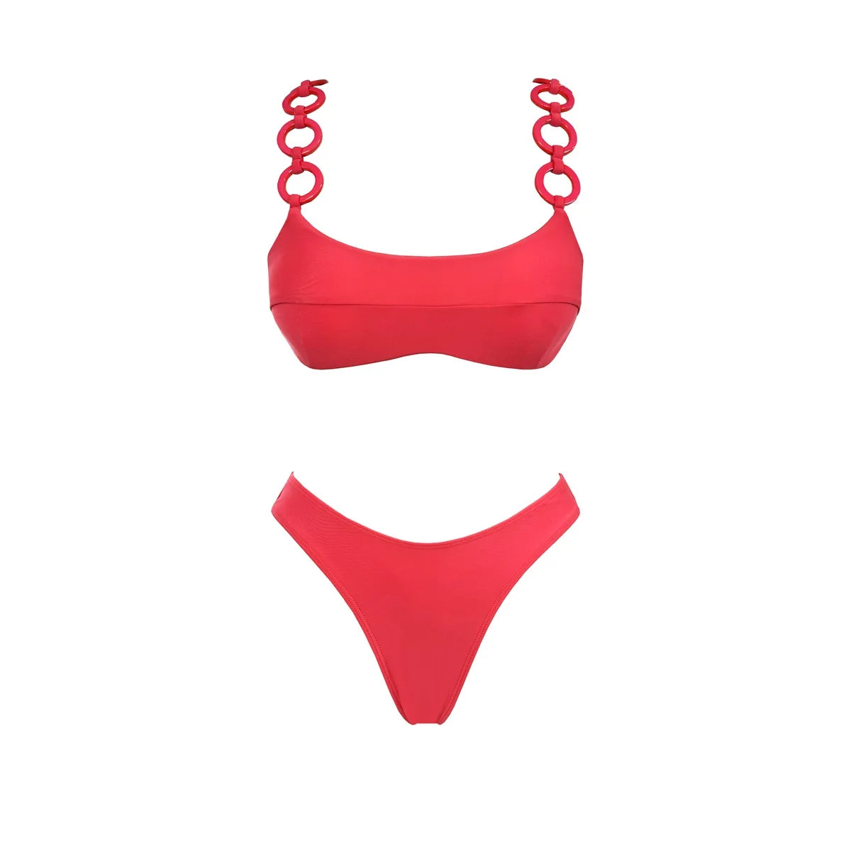 2025 3Pc Push Up Bikini With Long Skirt Sexy Women Swimsuit Female Swimwear Cut Out Swimming Suit Red Biquini Bodysuit Beachwear