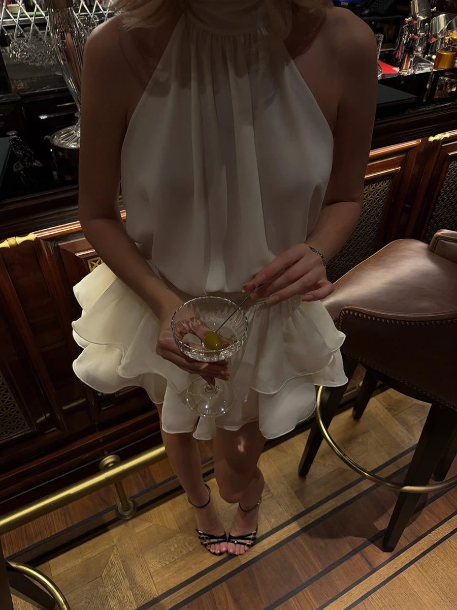 Ruffle Mini Ball Gown off Shoulder Mini Dress