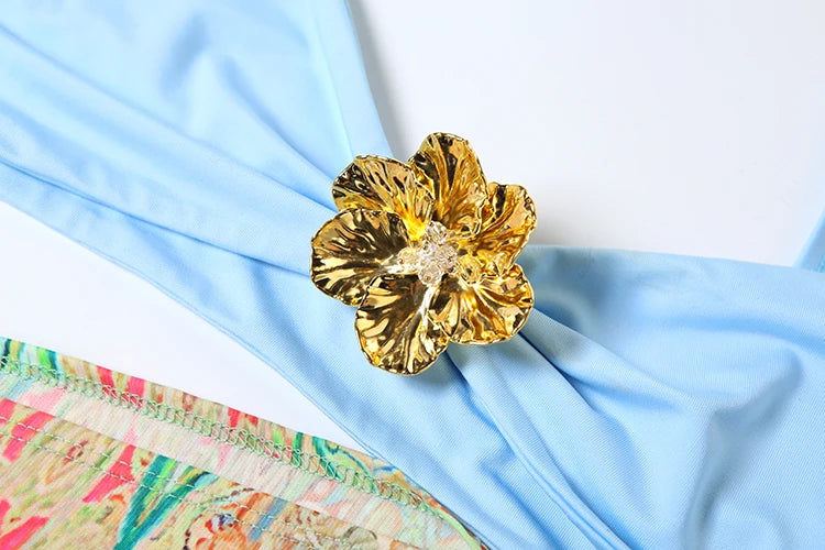 Flowers Low-Neck Sleeveless dress