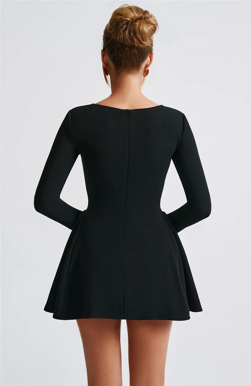Long Sleeve A-line Sexy Mini Dress