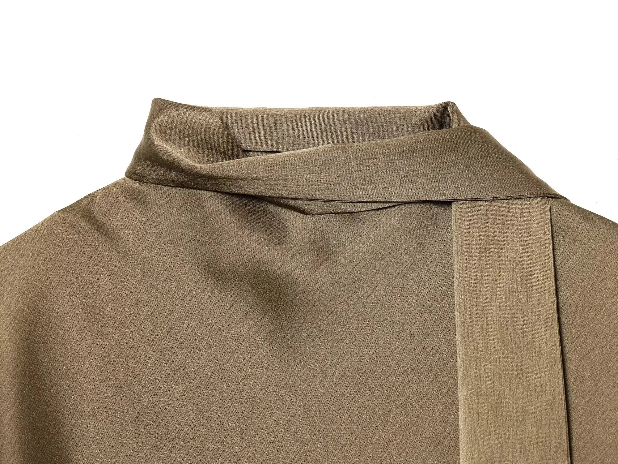 Mini Dress Asymmetrical Scarf Collar